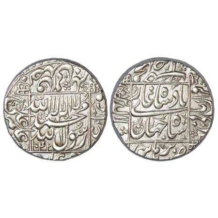 Shah Jahan (1628-1658 AD), silver rupee, Burhanpur mint at bottom, AH 1042, KM 235.33, 11.