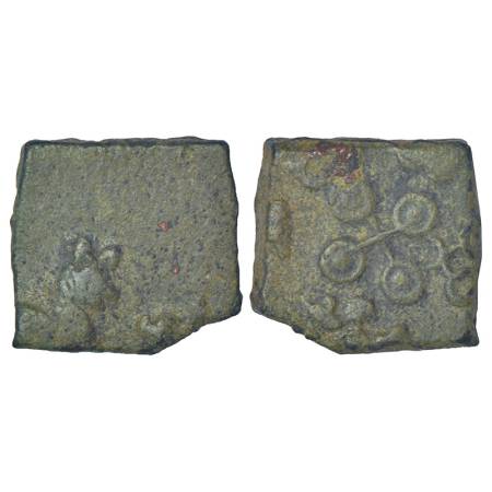 Ancient Malwa - post-Mauryan uninscribed die-struck copper coin of Ujjain/Mandasor area, '