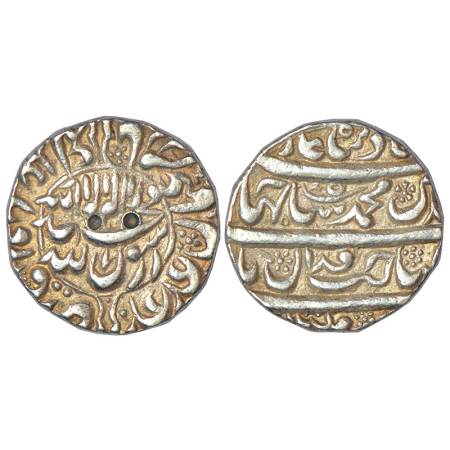 Shah Jahan (1628-1658 AD), silver rupee, Multan mint at bottom, RY 5, with emperor's name 