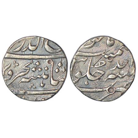 Rafi ud-Darjat (1719 AD), silver ½ rupee, Surat mint (by style), RY Ahd, KM 404.2, 5.71g. 