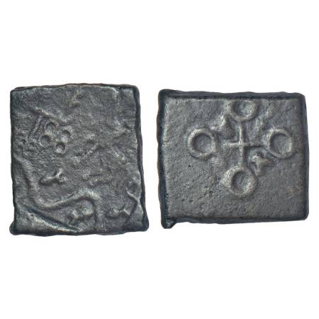 Ancient Malwa - post-Mauryan uninscribed die-struck copper coin of Ujjain/Maheshwar area, 