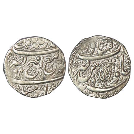 Sikh Empire, silver rupee, Peshawar mint, VS 1894 on both sides, Herrli 13.02.04, 8.37g. O