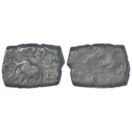 Ancient Malwa, die-struck monarchical coinage - alloyed copper coin of Jinhumitra (c.200-1