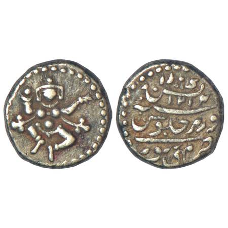 Mysore, Krishnaraja Wodeyar (1799-1868 AD), silver ¼ rupee (pavali), Mysore mint, AH 1214,