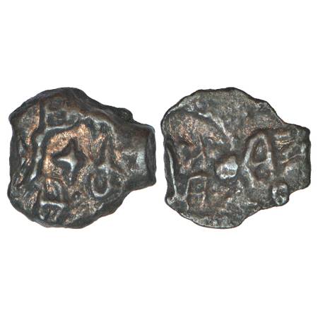 Ancient Eastern Malwa, Dasharna area - cast copper coin of Erikachha city-state, Betwa val