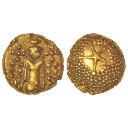 Madras Presidency, Madras mint, early coinage, gold star pagoda, ND (1740-1806 AD), Steven