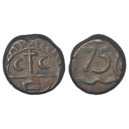 Madras Presidency, Madras mint, early coinage, copper 10 cash (dudu), (1)75(6) AD, Stevens