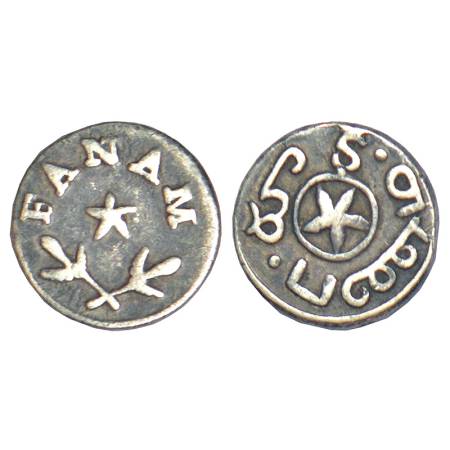 Madras Presidency, Madras mint, silver fanam, first issue, ND (1807-1808 AD), 0.92g. Obv: 