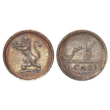 Madras Presidency, Soho mint, copper proof cash, AD 1803, Stevens EIC 5.149c, PR 213, 0.64