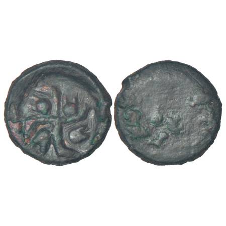 Taxila, copper uninscribed die-struck local coinage of post-Mauryan period (c. 200-150BC),