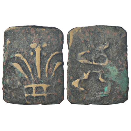 Taxila - uninscribed copper die-struck local coinage of post-Mauryan period, (c.200-150 BC