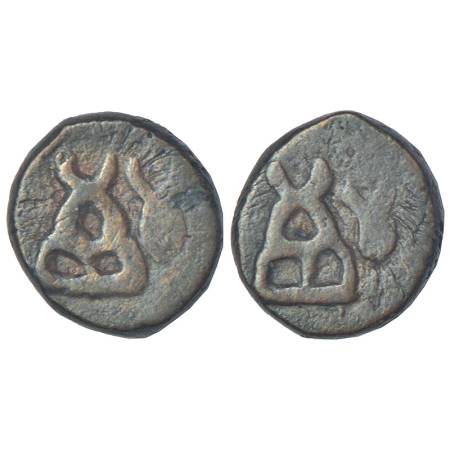 Taxila - uninscribed copper die-struck local coinage of post-Mauryan period, (c.200-150 BC