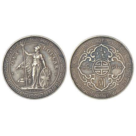 Great Britain, trade coinage, silver dollar, 1901 AD, KM T5, 26.85g. Obv: Britannia standi