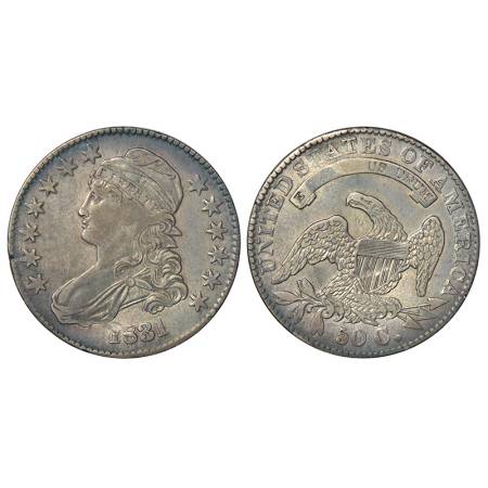 United States of America, silver 50 cents, AD 1831, KM 37, 13.40g. Obv: The bust of libert