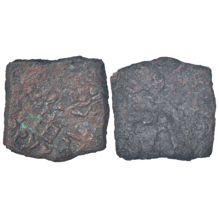 Ancient Haryana - copper coin of 'Agodaka' city-state of the Agacha people, (c.100-50 BC),