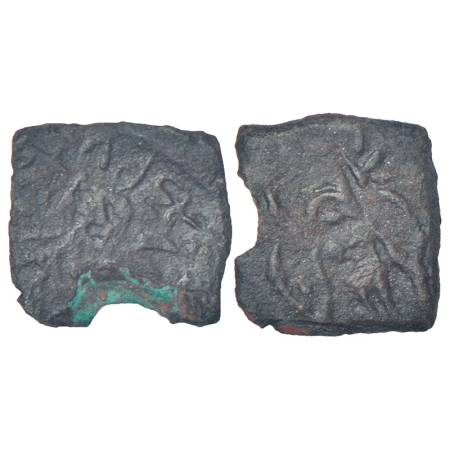 Ancient Haryana - copper coin of 'Agodaka' city-state of the Agacha people, (c.100-50 BC),