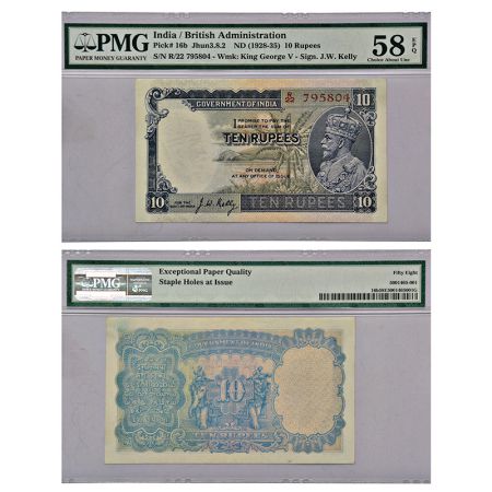 George V, 10 rupees, 3rd issue, ND (1935), signed by J.W. Kelly, serial no.: R22 795804, J