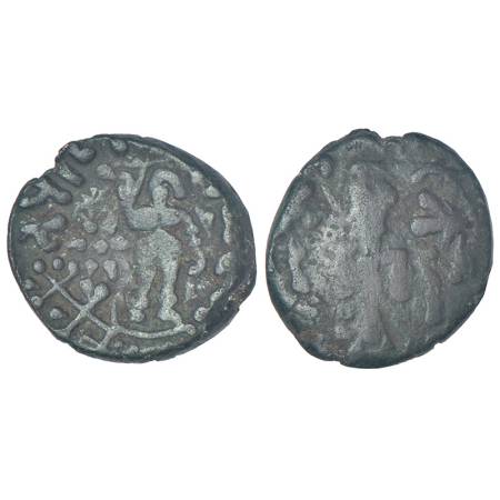 Mathura - post-Mauryan monarchical coinage, arsenical bronze coin of Apalata (c.100-50 BC)