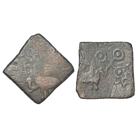 Satavahanas - copper unit of Siri Satakani (c.100-50 BC), 'elephant' type, Western Malwa/L