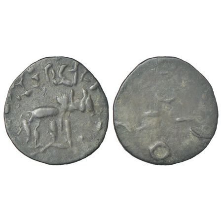 Lesser Satavahanas of Banavasi - alloyed copper coin of Buddhananda Satakani (c.200-250 AD