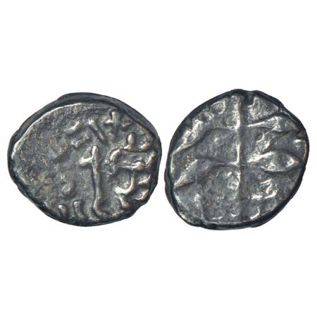 Western Kshatrapas, Kshaharata house - arsenical copper coin of Nahapana (c.33-78 AD), 'Bh