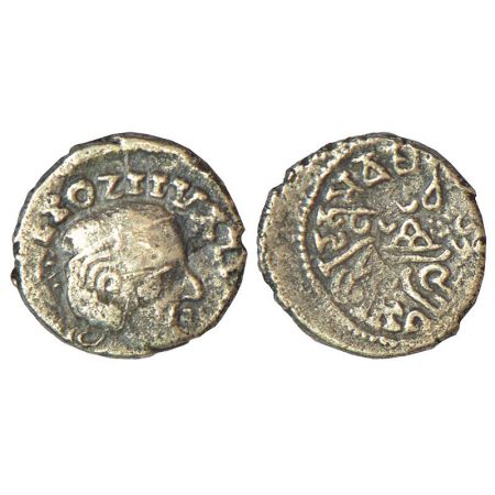 Western Kshatrapas , 'Abhira' interlude, silver drachm of Ishwaradatta (242-243 AD), Year 