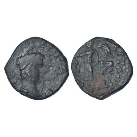 Kushans - copper drachm of Kujula Kadphises (c.40-80 AD), 'posthumous Hermaios' type, Taxi