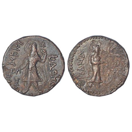 Kushans - copper tetradrachm of Kanishka I (c.127-152 AD), main mint in Kapisha (Begram?),