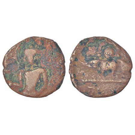 Gupta Empire - copper coin of Chandra Gupta II (c.375-415 AD), 'Standing king' type, S. Ku