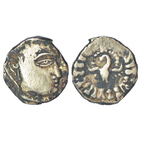 Gupta Empire - silver drachm of Kumara Gupta I (c.415-450 AD), 'fan-tailed peacock' or 'Ma