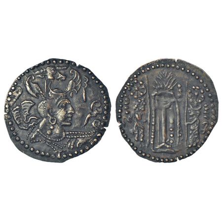 Nezak Huns - Zabulistan/Kabul series (c.480-560 AD), debased silver drachm, Vondrovec Type