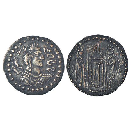 Nezak Huns - Zabulistan/Kabul series (c.600-700 AD), debased silver drachm, Vondrovec Type