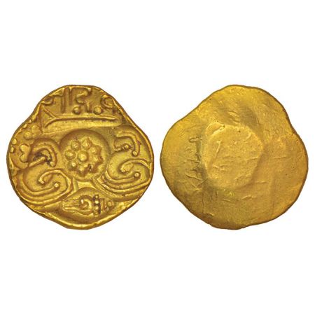 Yadavas of Devagiri, gold punch-marked Asu or 'Padma Tanka' coin of Mahadeva (1261-1270 AD