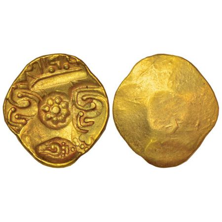 Yadavas of Devagiri, gold punch marked Asu or Padma tanka of Mahadeva (1261-1270 AD), simi