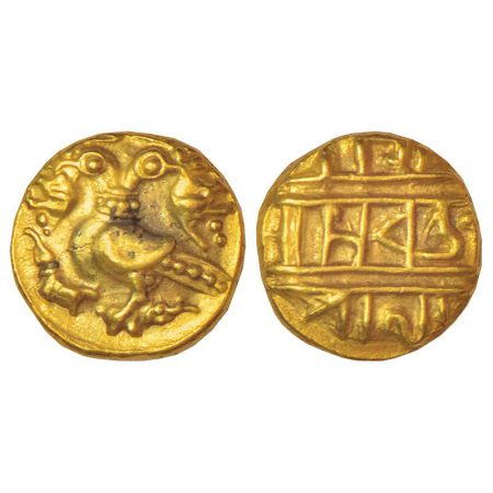 Vijayanagar Kingdom, Tuluva dynasty, gold ½ pagoda of Achyutaraya (1592-1542 AD), MCSI-I 6