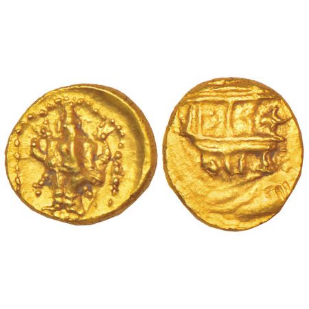 Vijayanagar Kingdom, Aravidu dynasty - gold ½ pagoda of Venkata Pati Raya III (1630-1642 A