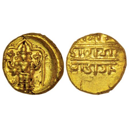 Vijayanagar Kingdom, Aravidu dynasty, gold ½ pagoda of Venkata Raya III (1630-1642 AD), MC