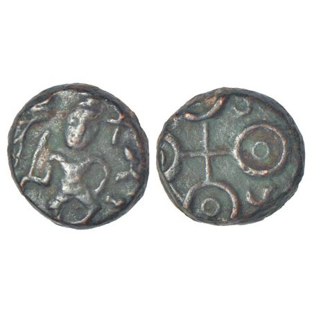 Ancient Malwa, post-Mauryan uninscribed die-struck coinage, Ujjain region - copper coin of