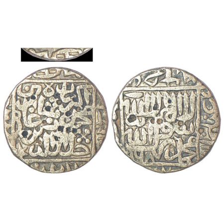 Akbar (1556-1605 AD), silver rupee, 'Kalima' type, Manikpur mint, AH 968, with Emperor's f