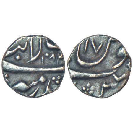 Aurangzeb (1658-1707 AD), silver 1/16 rupee, Surat mint (off flan), AH 1084/RY 17, highly 