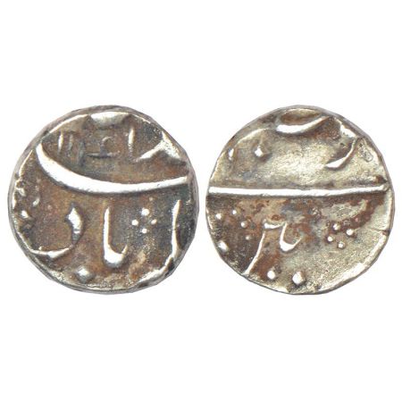 Muhammad Shah (1719-1749 AD), silver ⅛ rupee, Machhlipatan mint, AH 1141, 1.42g. Extremely