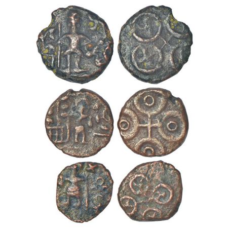 Ancient Malwa, post-Mauryan uninscribed die-struck coinage, Ujjain/Maheshwar region - thre
