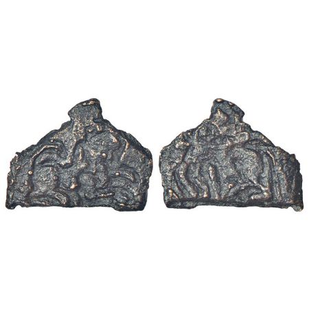 Ancient Vatsa region, ½ unit cast coinage of Kaushambi area (c.200-150 BC), uninscribed co