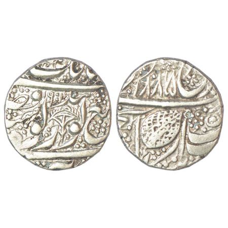 Sikh Empire, silver rupee, Amritsar mint, 'Nanak Shahi' couplet, VS 1885/1901, Royal Chhat