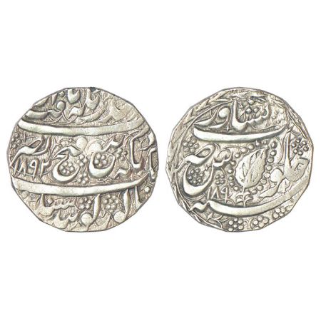 Sikh Empire, silver rupee, Peshawar mint, VS 1892 on both sides, Herrli 13.02.04, 8.45g. O