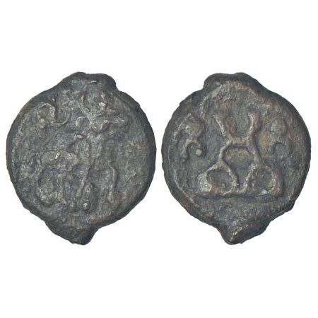 Post-Mauryan North India - early uninscribed cast copper coin (EUCCC) of 'Universal' type,