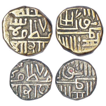 Porbandar (2), British protectorate, silver kori, KM 38, 4.88g and ½ kori, KM 37, 2.37g, w