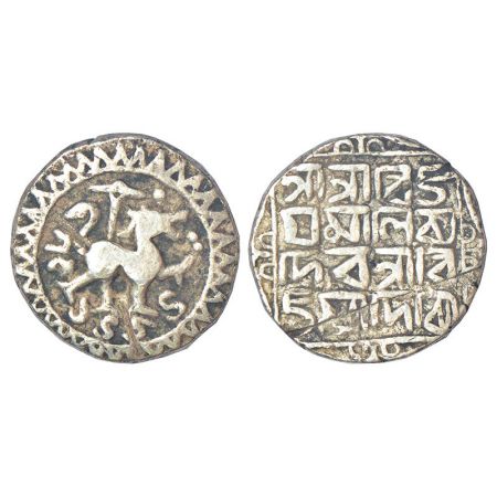 Tripura, Vijaya Manikya (1532-1564 AD), silver tanka, Sake 1454, R&B-T 89; KM 61, 10.42g. 