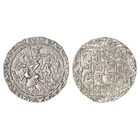 Tripura, Yaso Manikya (2nd reign 1600-1618 AD), silver tanka, with citing Queen Lakshmi, S
