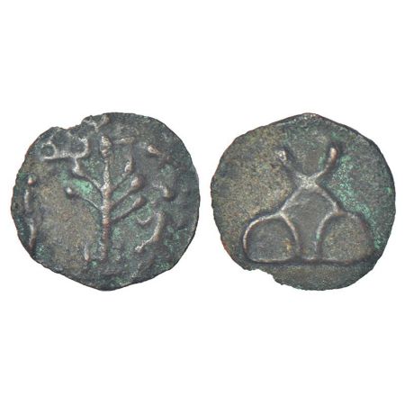 North Indian post-Mauryan uninscribed cast coinage, Taxila series - 'tree x arched hill' t